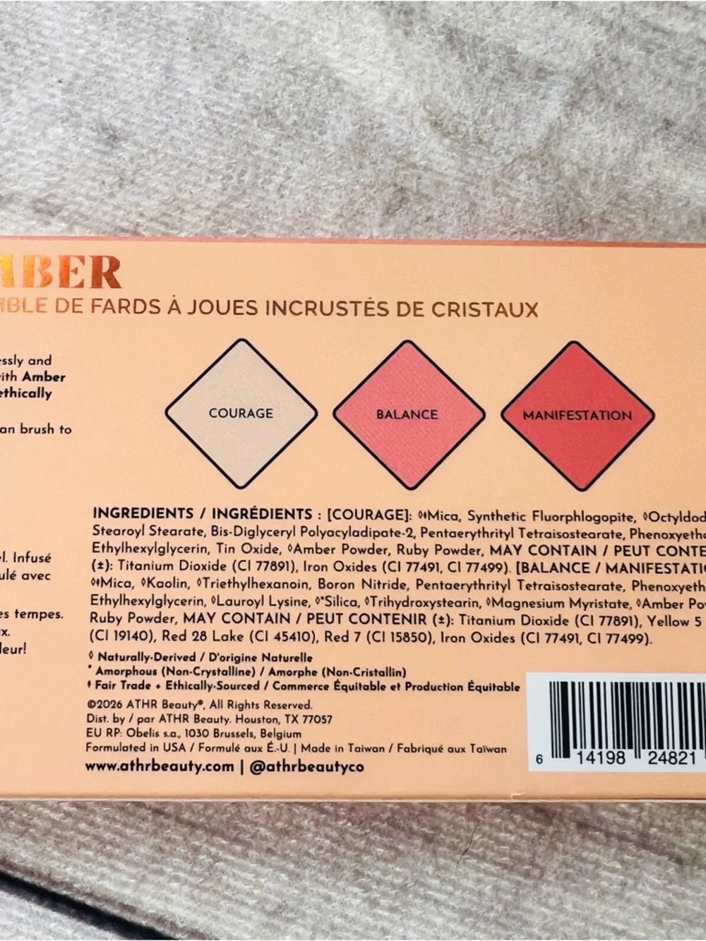 ATHR Beauty Amber Crystal Charged Highlighter Blush Trio Palette